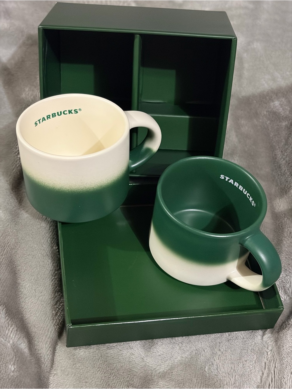 Starbucks ceramic espresso mug Set - Green & Cream